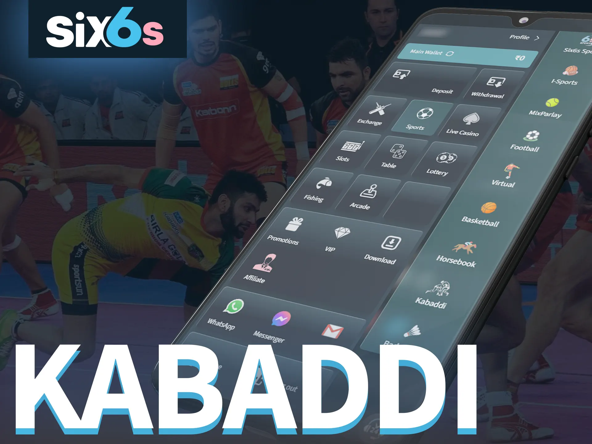 Place your bets on kabaddi with Six6s.