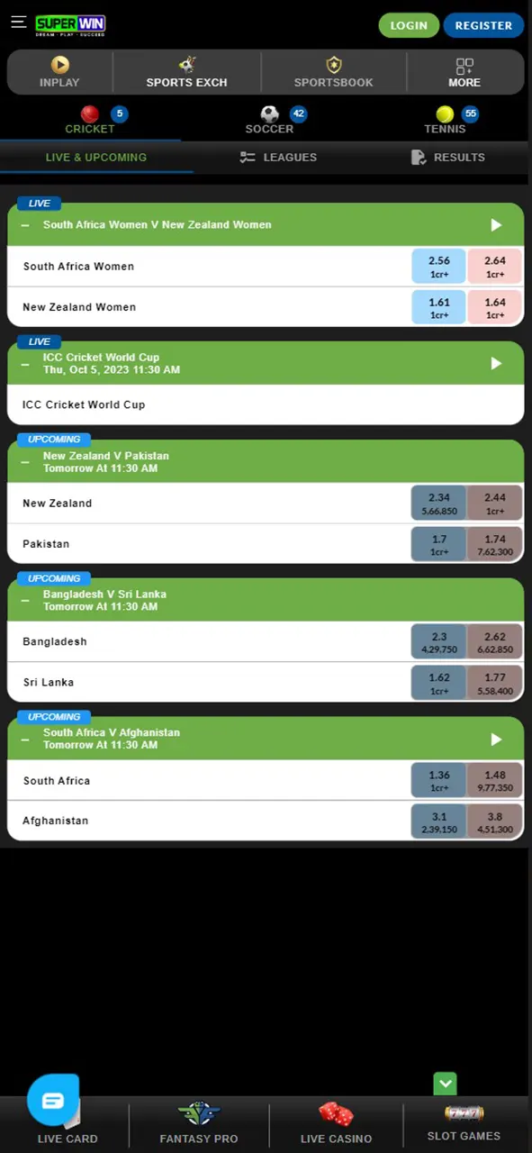 Bet on sports with Superwin using your mobile device.