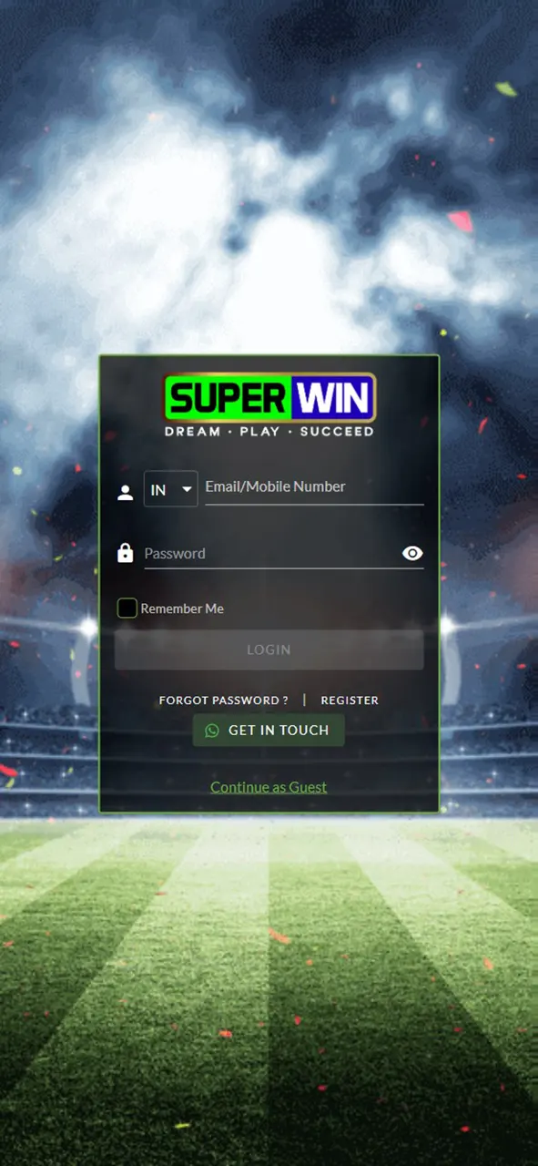 Sign up for Superwin on the mobile app or mobile version of the website.
