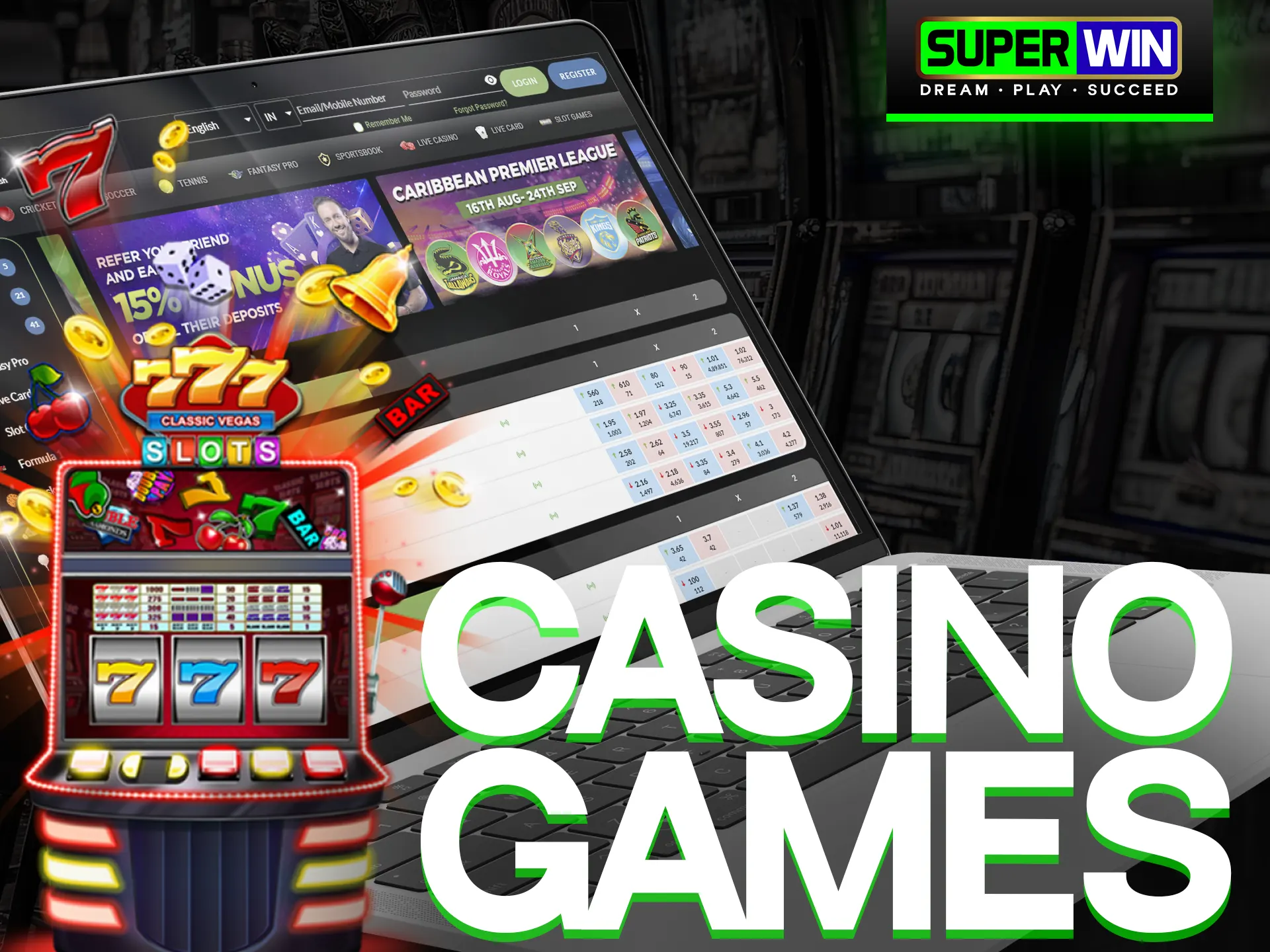 Superwin offers a wide range of casino games.