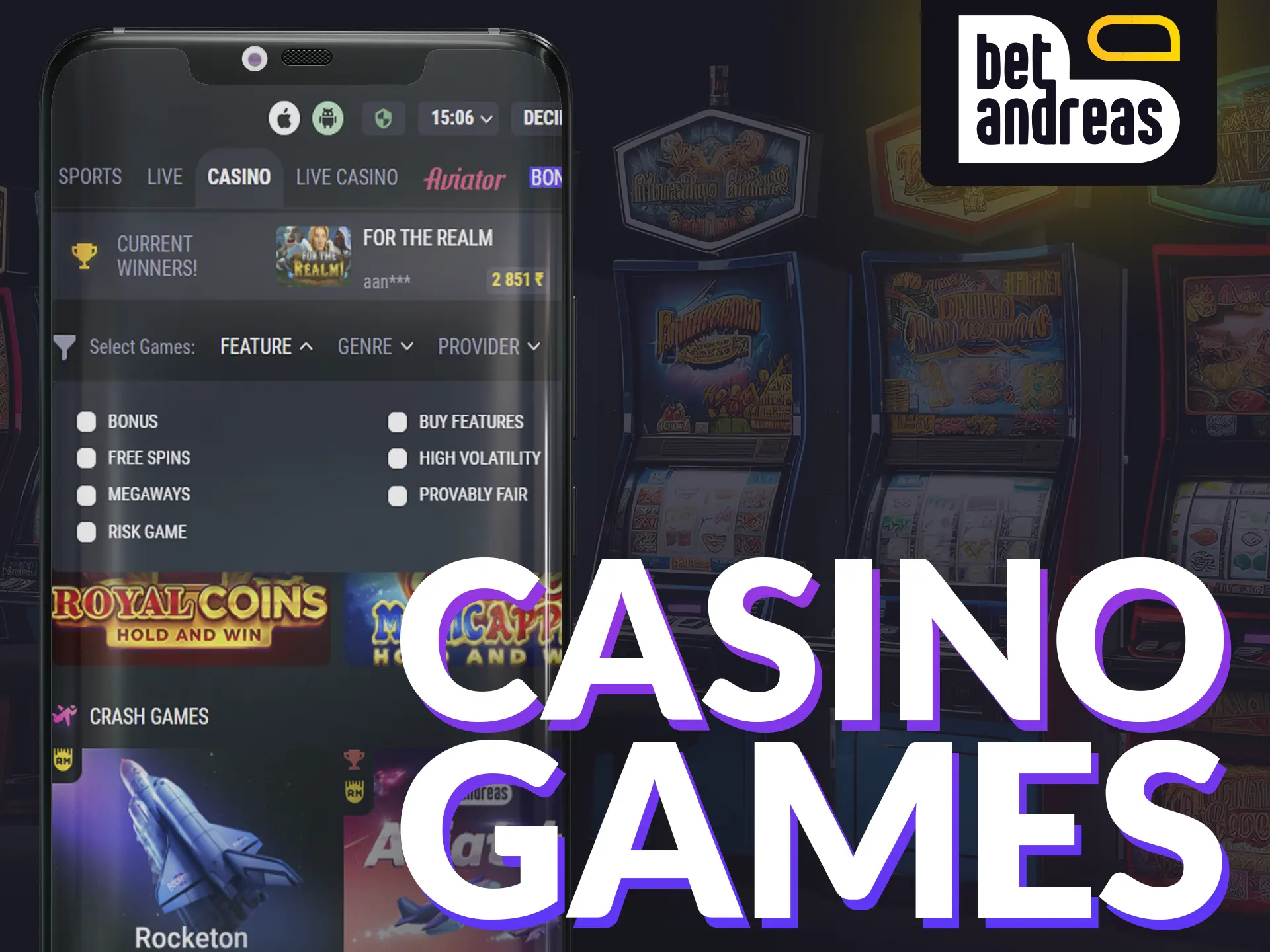 Check out the most popular BetAndreas casino games.