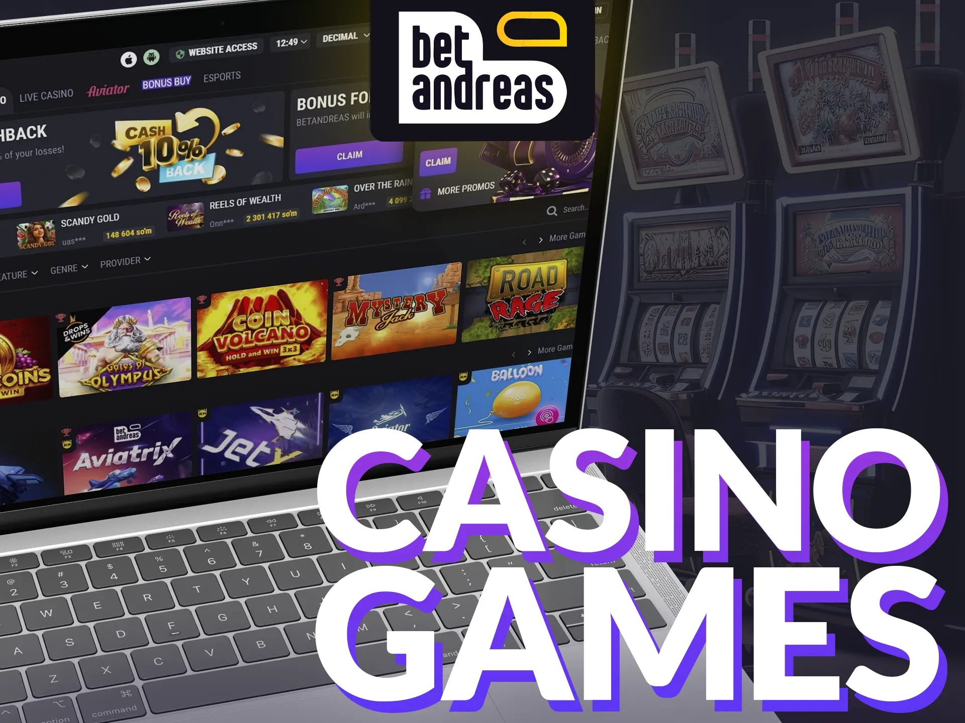 BetAndreas provides a wide range of casino games.
