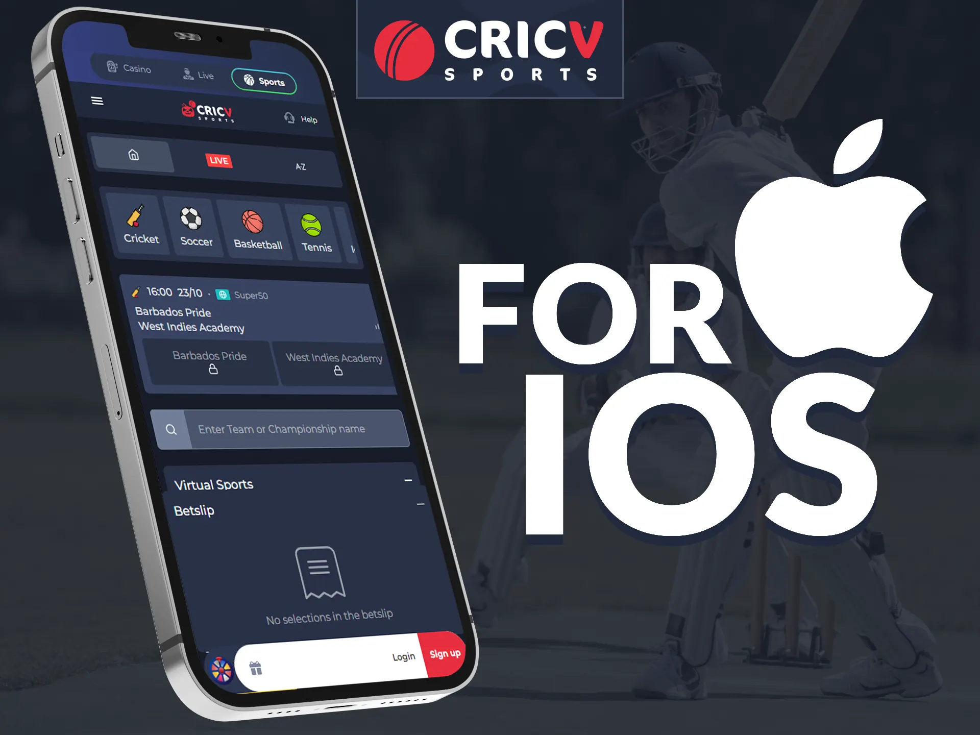Download the Cricv app to your iOS device.