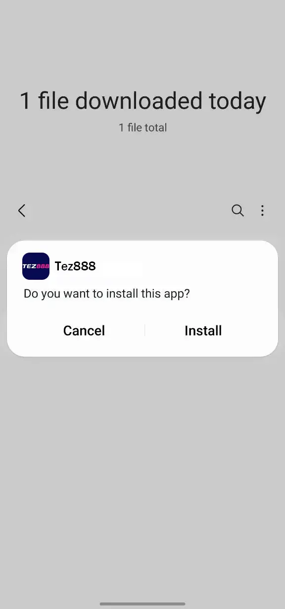 Complete the download and launch the Tez888 app on your android device.