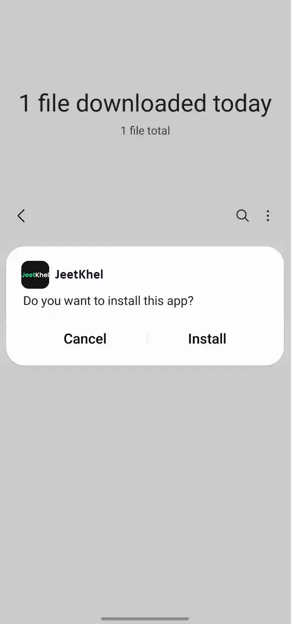 Complete the installation of the the Jeetkhel mobile app.