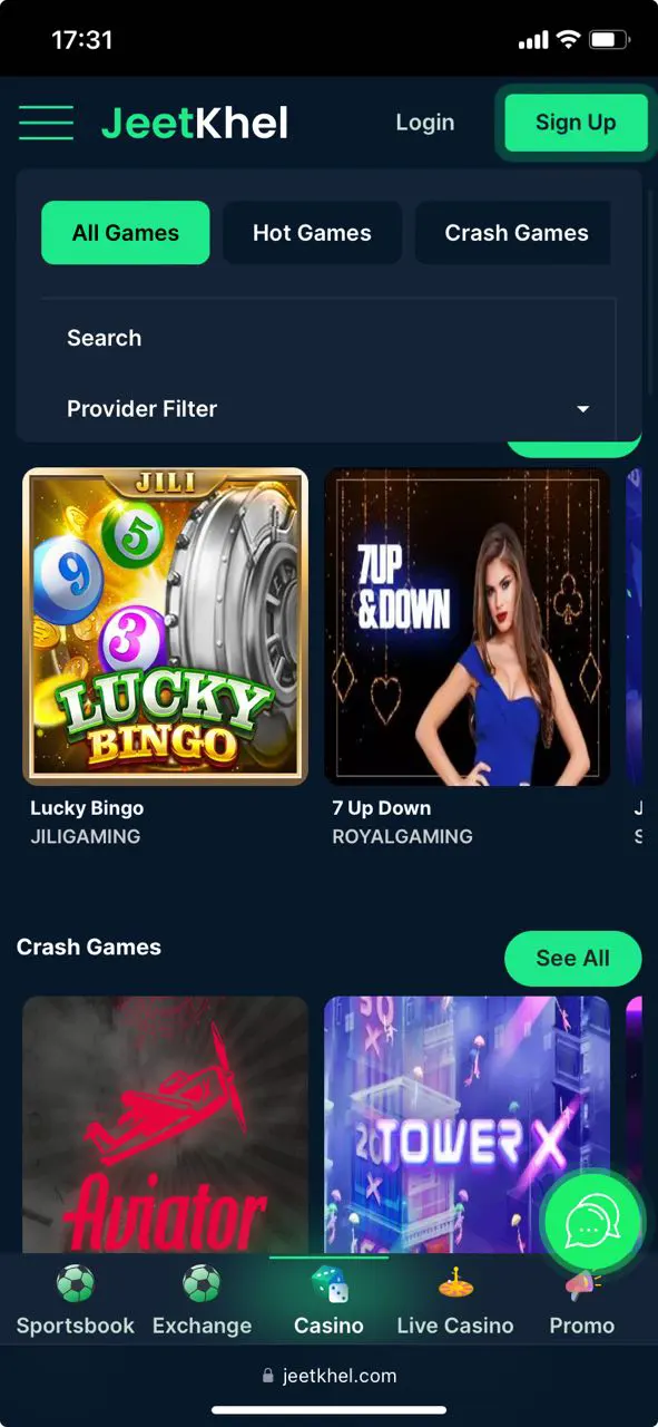 With the Jeetkhel app, bet on sports and play in casinos.