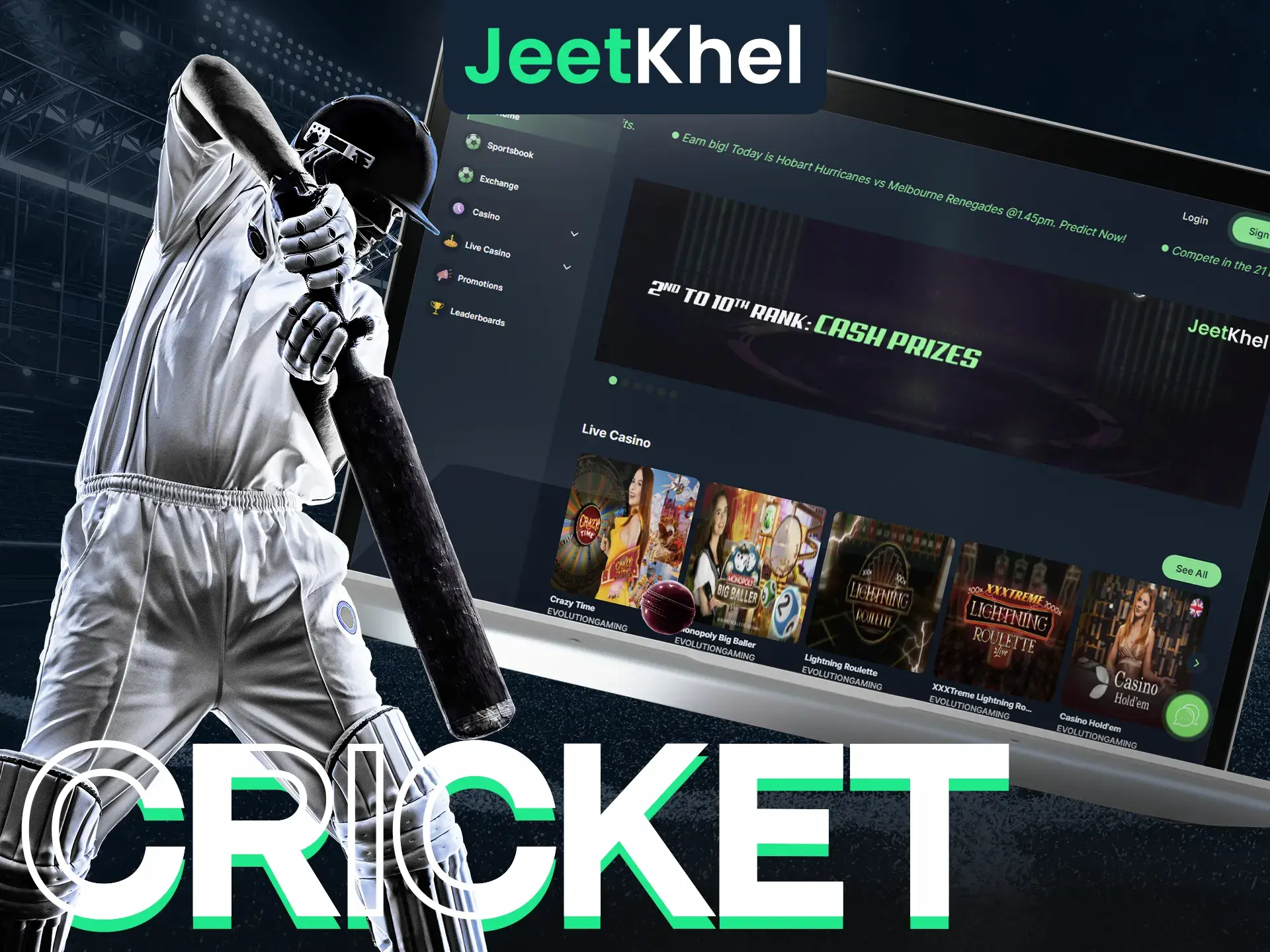 Place your cricket bets with Jeetkheel.