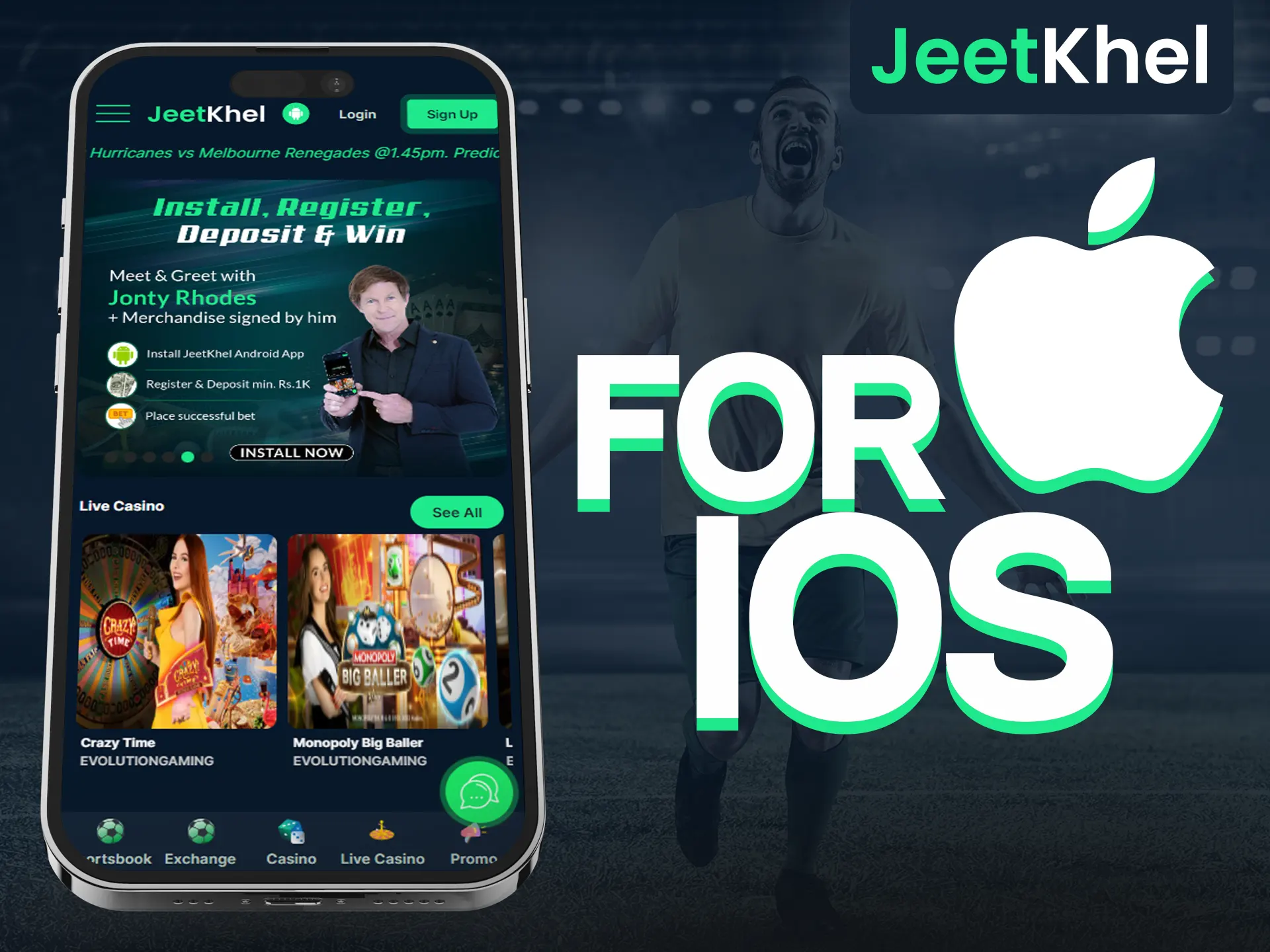 Bet and play on the Jeetkhel website using your mobile device.