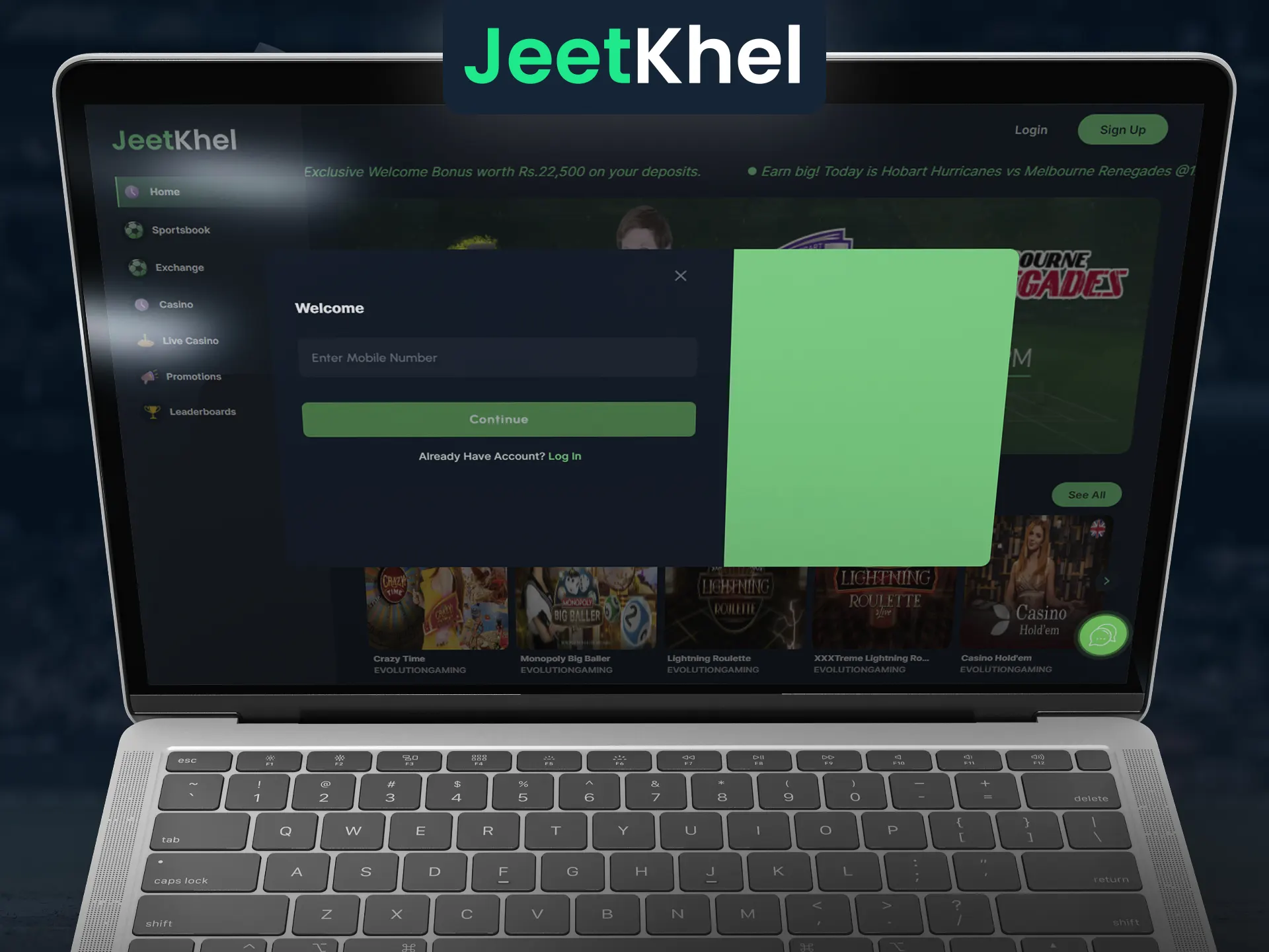 The registration process on Jeetkhel is easy and simple.