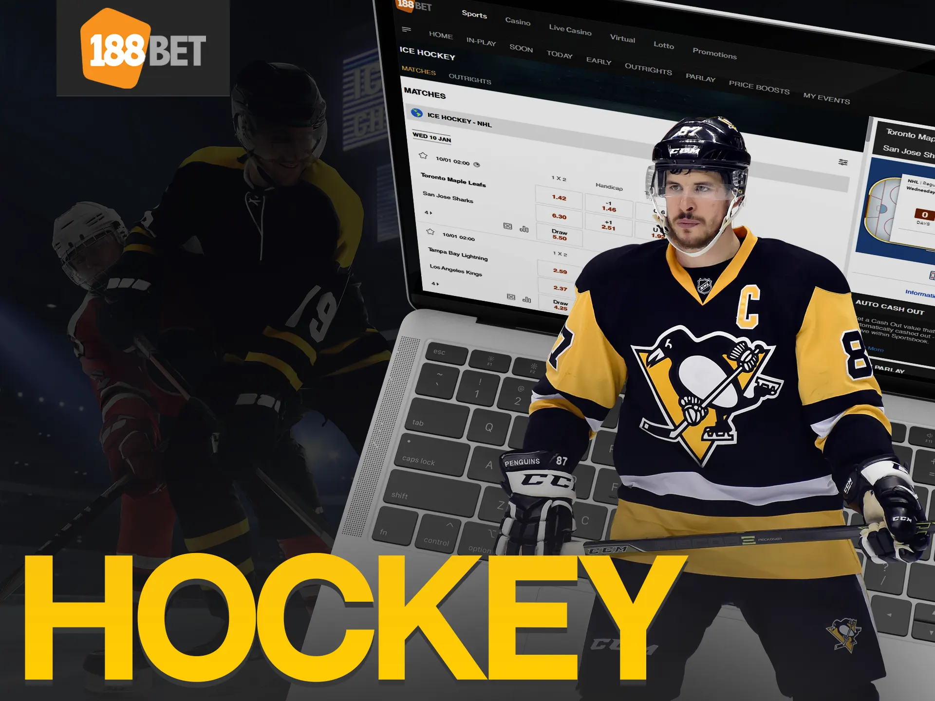 Bet on hockey matches with 188bet.