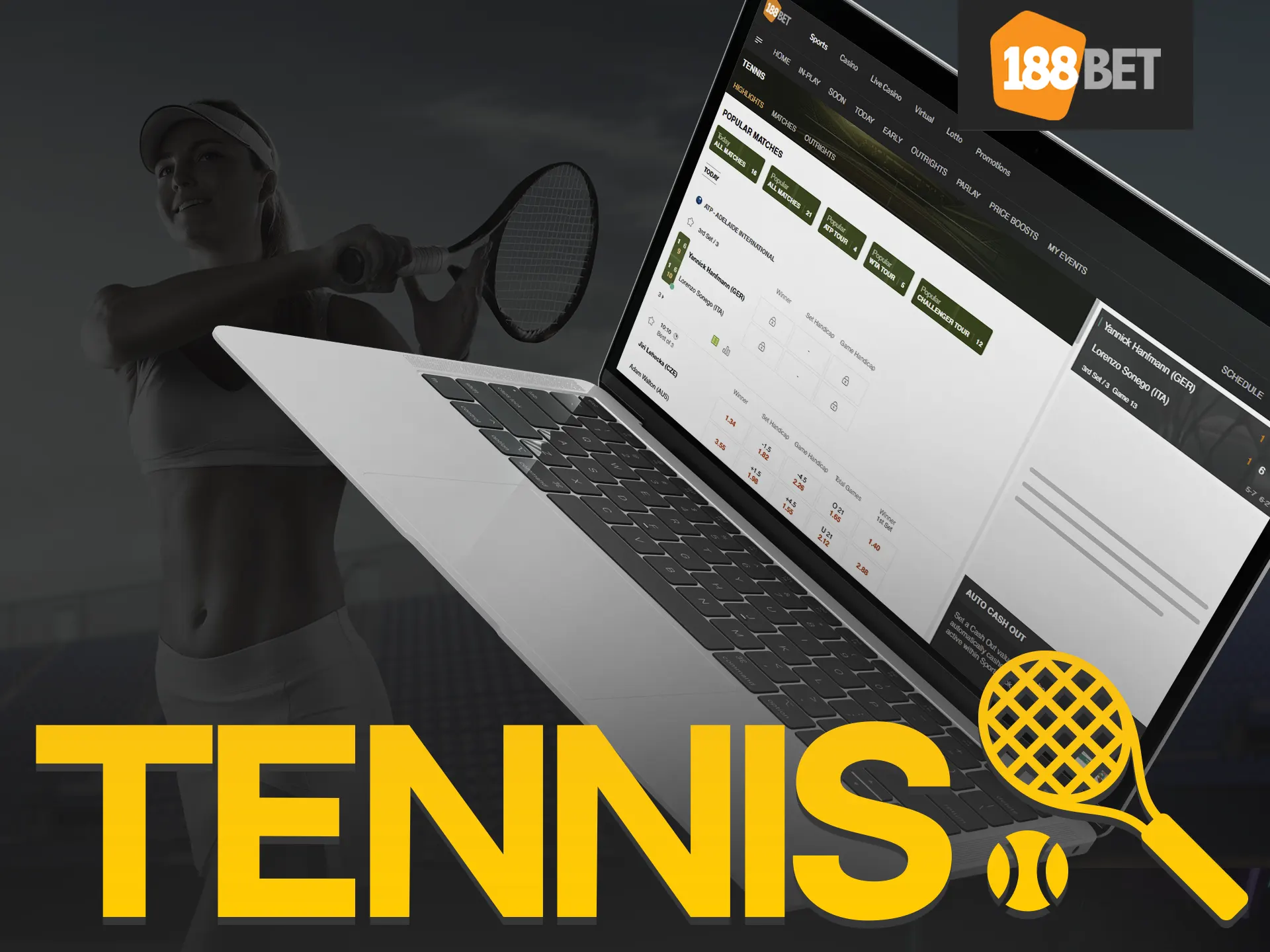 Place bets on tennis at 188bet.