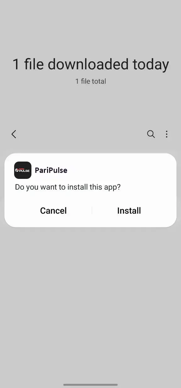 Complete the download and launch the PariPulse application.