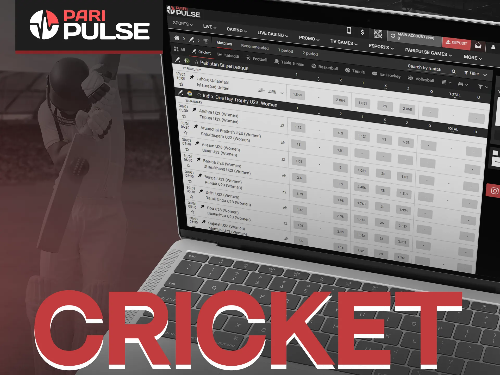 Place your cricket bets with PariPulse.