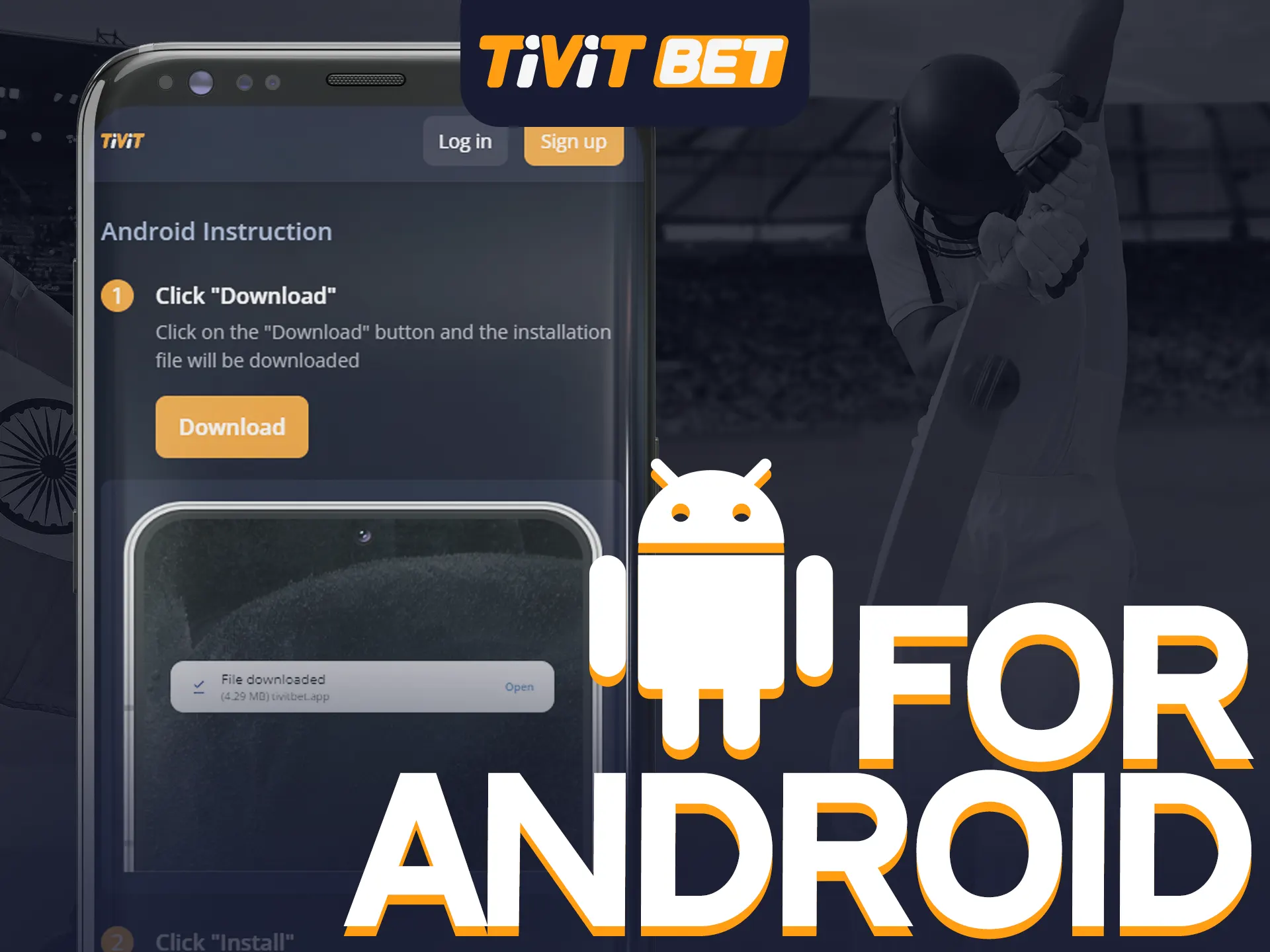 You can download the Tivit Bet app for Android through the browser on your phone.