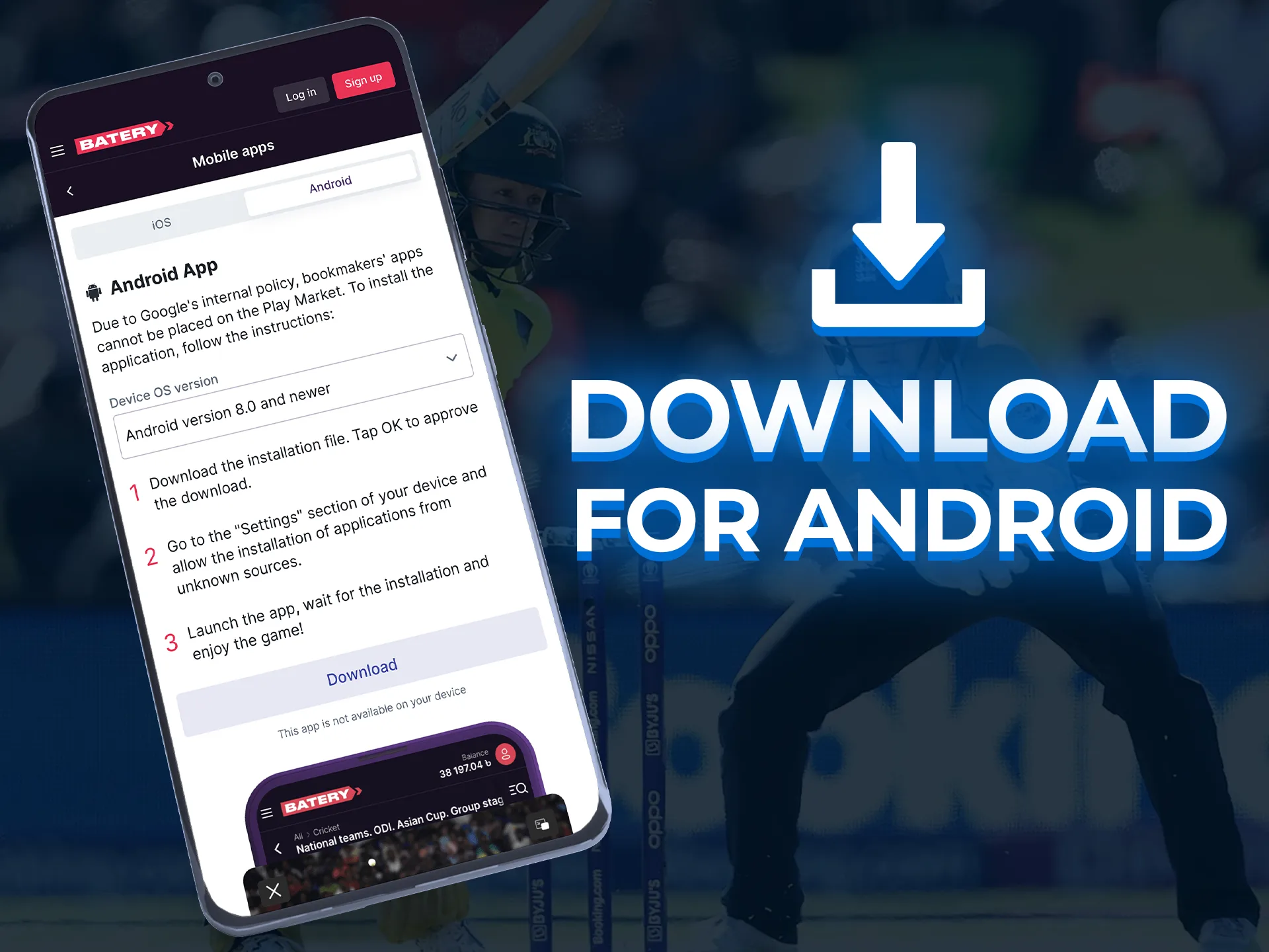 Use these guide to download the cricket betting app for Android.
