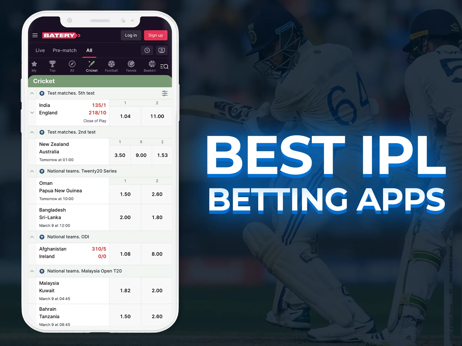 Batery App is the best app for betting on IPL 2024.